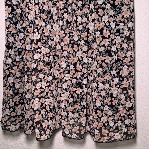 NWT Mesh Floral Mini dress black pink lace slip dress babydoll coquette short - Picture 5 of 16